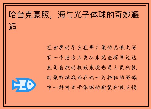 哈台克豪照，海与光子体球的奇妙邂逅